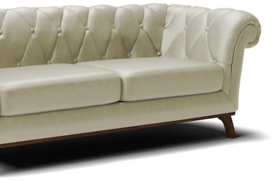 Sofá 3 Lugares Viena D07 230cm Base de Madeira Corano Palha - D'Rossi