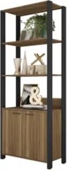 Guarda Roupa Solteiro Closet 73cm 2 Portas Una Mel/Preto C01 - Mpozena