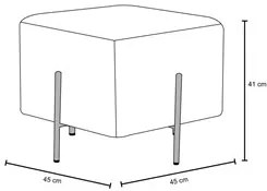 Puff Decorativo 45cm Base Aço Status A-207 Linho Bege Mesclado - Domi