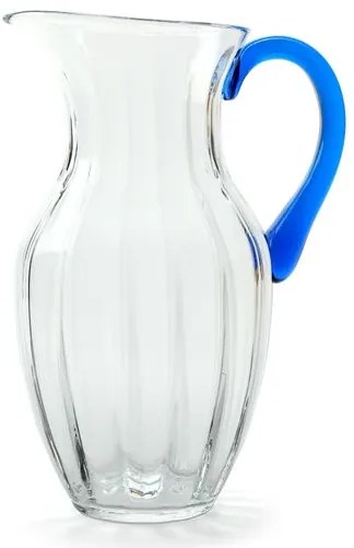 Jarra Incolor com Alça Água-marinha Murano Cristais Cadoro
