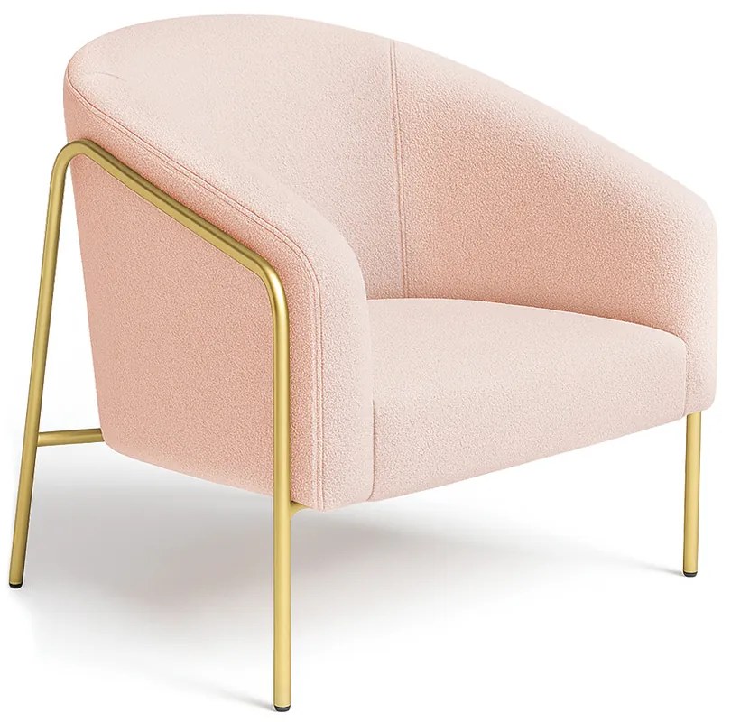 Poltrona Sala Industrial Alta Dourado Stella Bouclê D03 - D'Rossi - Rose