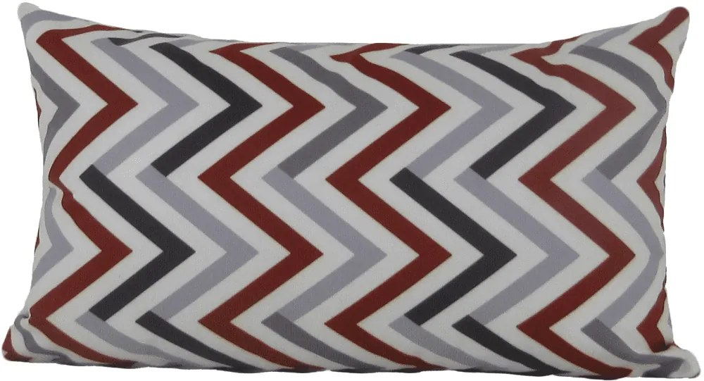 Capa almofada LYON Veludo estampado Chevron Terracota e cinza 30x50cm