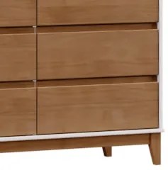 Cômoda Para Quarto 125cm 6 Gavetas Solvi Off White/Freijó F07 - Mpozen