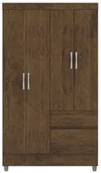Guarda Roupa Solteiro 103cm Com 4 Portas Ideal Imbuia Rústico - Vila R