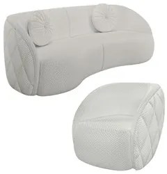 Sofá Decorativo 4 Lugares 318cm com Almofadas e Poltrona Zion M22 Linh
