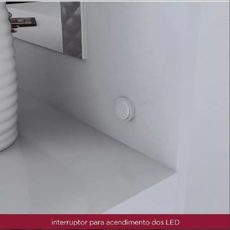 Penteadeira Camarin Led Com Espelho 1 Porta 4 Gavetas