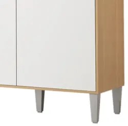 Armário de Cozinha Compacta 160cm 5 Portas Isabel Amêndoa/Branco - AJL