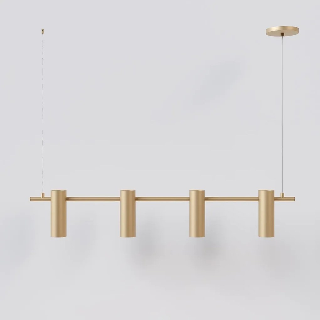 Pendente Tube Transpass Barra Linear Simetrico 5,7X16,7X95Cm Alumínio... (PRETO / CHAMPANHE)