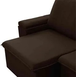 Sofá Retrátil Reclinável 3 Lugares 225cm Baluart F05 Veludo Marrom - M