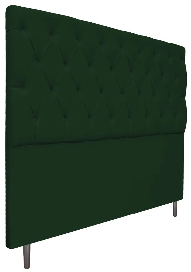 Cabeceira Estofada Liverpool 140 cm Casal Suede Verde - ADJ Decor