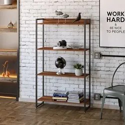 Estante Livreiro Dynamica Industrial 80cm 4 Prateleiras C08 Nogal - Mp