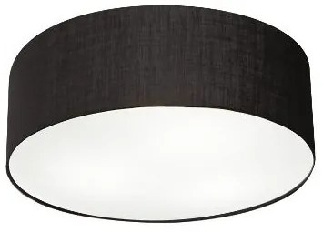 Kit Plafon Cilíndrico Md-3005 e Pendente Md-4019 Cúpula em Tecido 40cm Preto - Bivolt