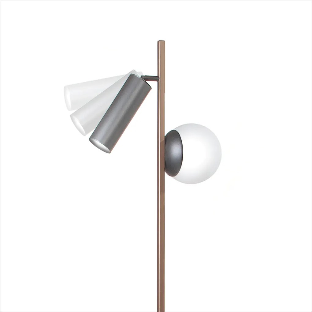 Luminária De Chão Ela 24X31X146Cm Tubo Metal Alumínio E Vidro 1Xmr11 /... (BRANCO)