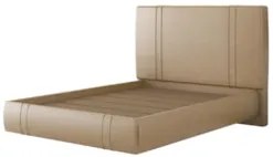 Cama Casal Flutuante Com Cabeceira 140cm Lyra Sintético Bege S05 - Mpo