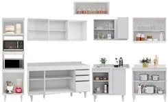 Armário de Cozinha Modulada de Canto 8 Peças CP08 Balcão com Tampo Bra