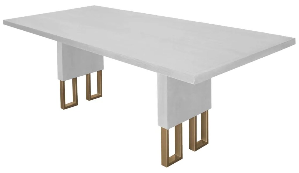 Mesa Rio Retangular 2400 - Lâmina Branco Escovado  Kleiner