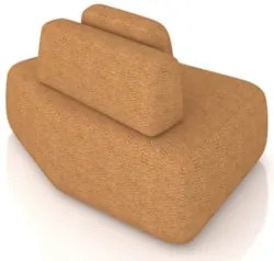 Sofá Modular 174cm Living Sala de Estar Moby Boucle Telha Z08 - Mpozen