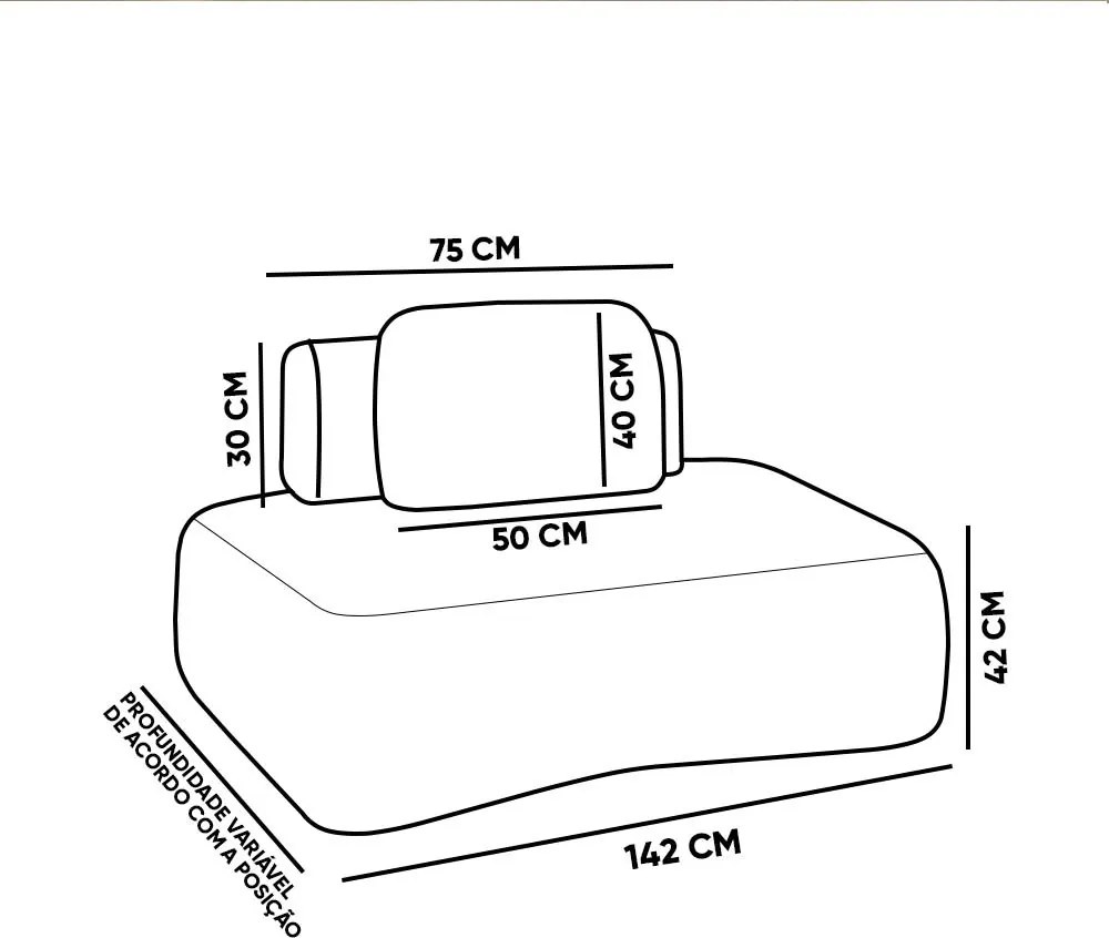 Sofá Módulo Canto 175cm Orgânico Sala Berlim Bouclê K01 - D'Rossi - Off White