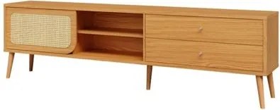 Rack para TV 220cm Até 60 Polegadas 2 Gavetas 1 Porta Curve Carvalho Rosé Dalla Costa