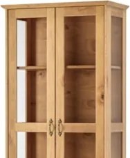 Cristaleira de Madeira 2 Portas de Vidro Hazel Carvalho Z25 - Mpozenat