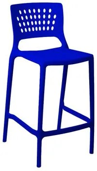 Banqueta Alta para Bancada e Cozinha Azul Bic Empilhável Marte em Polipropileno Acrilys