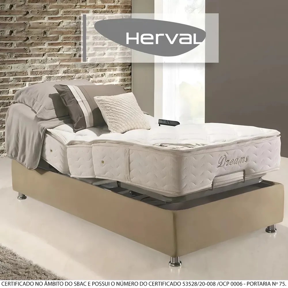 Cama Box e Colchão Articulada 101x203x63cm Dreams Mh1430 C/ Massagem H03 - D'Rossi