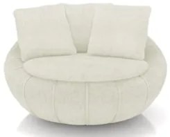 Poltrona Decorativa Redonda Giratória com Almofadas Saphire Z32 Boucle