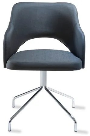 Poltrona Arty Assento Estofado Dunas Preto Base Fixa Tubular Cromada - 55899 Sun House