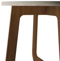 Mesa Centro Redonda 59cm Para Sala MDF Rexxar Cedro/Off A09 - Mpozenat