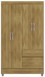 Guarda Roupa Solteiro 103cm 4 Portas Mayra Nature V02 - Mpozenato