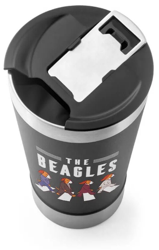 Copo Térmico The Beagles Com Tampa e Abridor Chopp - Preto