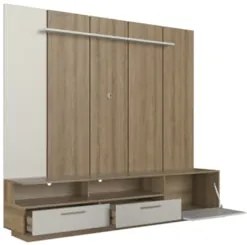 Estante Painel TV 75 Pol com LED 200cm Dolphin Mel/Arenas A05 - Mpozen