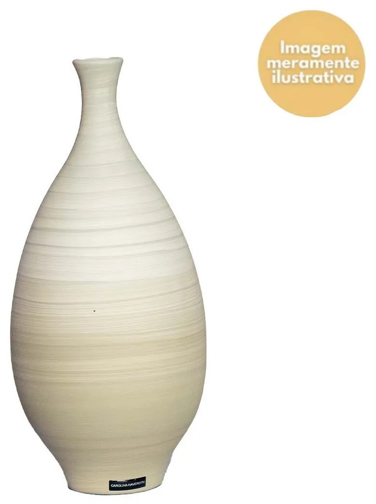 Vaso Garrafa decorativo em Cerâmica Carolina Haveroth - Bamboo Fosco