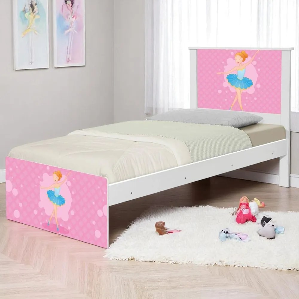 Cama Solteiro Infantil 195x96cm para Quarto Personagens K02 - D'Rossi - BAILARINA CLÁSSICA
