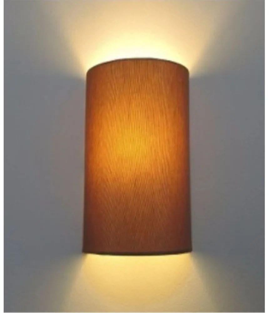 Arandela Meia Cana Md-2031 Cúpula em Tecido 30/18x16cm Palha - Bivolt