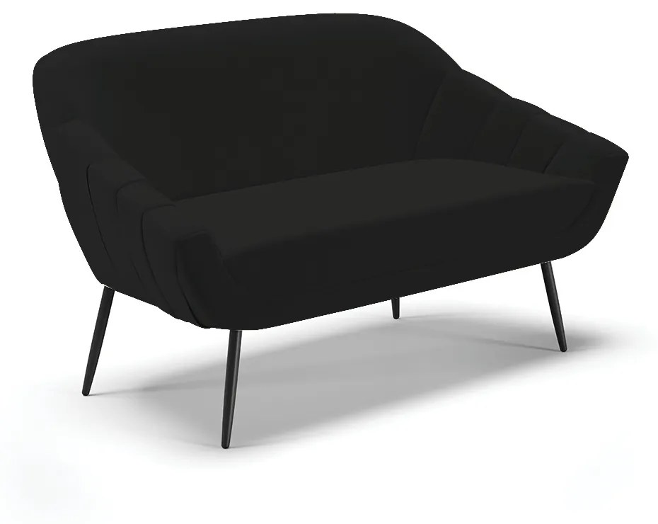 Namoradeira 02 Lugares Giovana Linho Pés Palito de Ferro - D'Rossi - A79 Preto