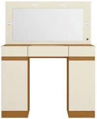 Penteadeira Camarim Com Espelho Studio Beauty A02 Off/Cinamomo - Mpoze