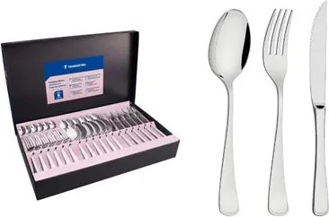 Faqueiro Tramontina Mônaco Aço Inox com Facas para Churrasco Forjadas 36 Peças
