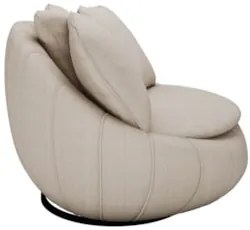 Poltrona Giratória Decorativa Redonda com Almofadas Saphire Z32 Linho