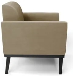 Poltrona Base Madeira Preto Kit 2 Maressa Suede Marrom RT - Ibiza