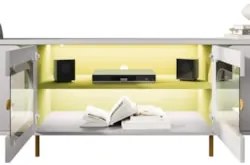 Rack Bancada Para TV 75 Pol 180cm Ricky Off/Pistache B02 - Mpozenat