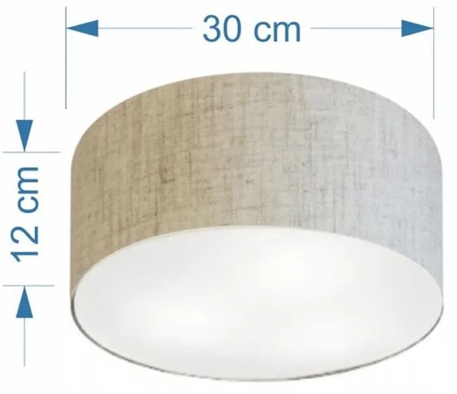 Plafon Cilíndrico Md-3010 Cúpula em Tecido 30x12cm Rústico Bege - Bivolt