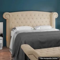 Cabeceira Cama Box Queen 160cm Provença e Recamier Veneto Z37 Boucle B