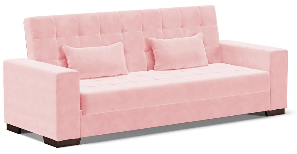 Sofá Cama Casal 3 Lugares 210cm Lisboa Suede Rosa Bebê  D03 - D'Rossi