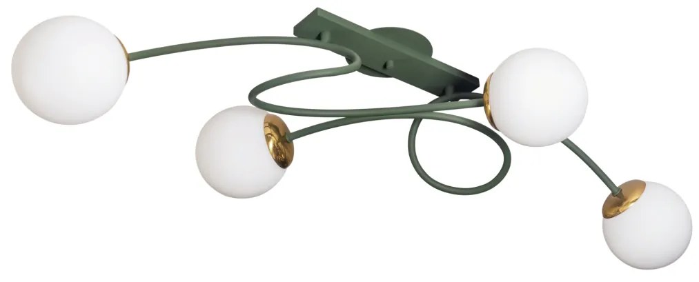 Plafon Tie 86,7X42X21Cm 4Xg9 Globo Ø12Cm - Usina 25105/90 (BT - Branco Texturizado, FOSCO)