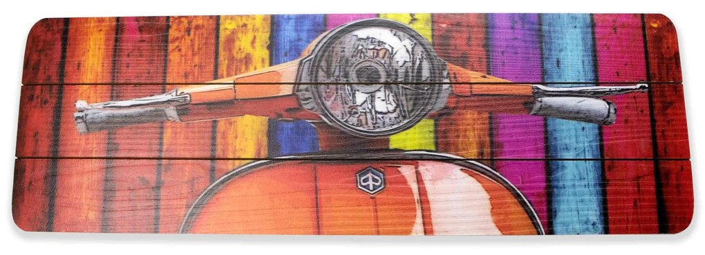 Quadro Decorativo MDF Colorido 20x60 Lambreta - D'Rossi