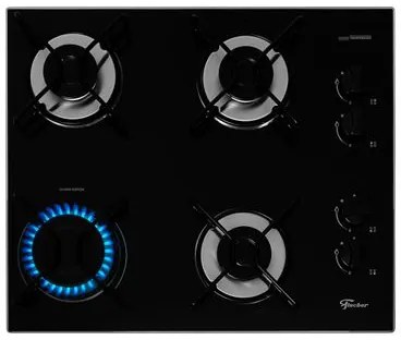 Cooktop a Gás Fischer 4 Bocas Fit Line Vidro Preto