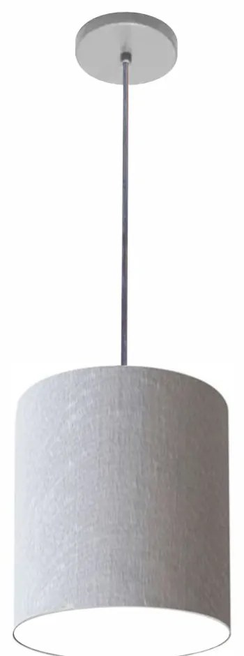 Lustre Luminária Pendente Vivare Free Lux PE-4102CZ Cúpula em Tecido 13x30cm