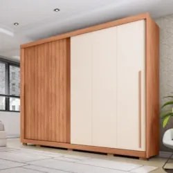 Guarda Roupa Casal 245cm Com 2 Portas Sabin Freijó/Off C01 - Mpozenato