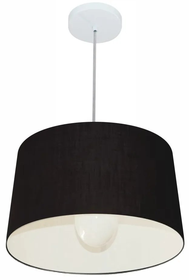 Lustre Pendente Cone Md-4241 Cúpula em Tecido 30/45x40cm Preto - Bivolt
